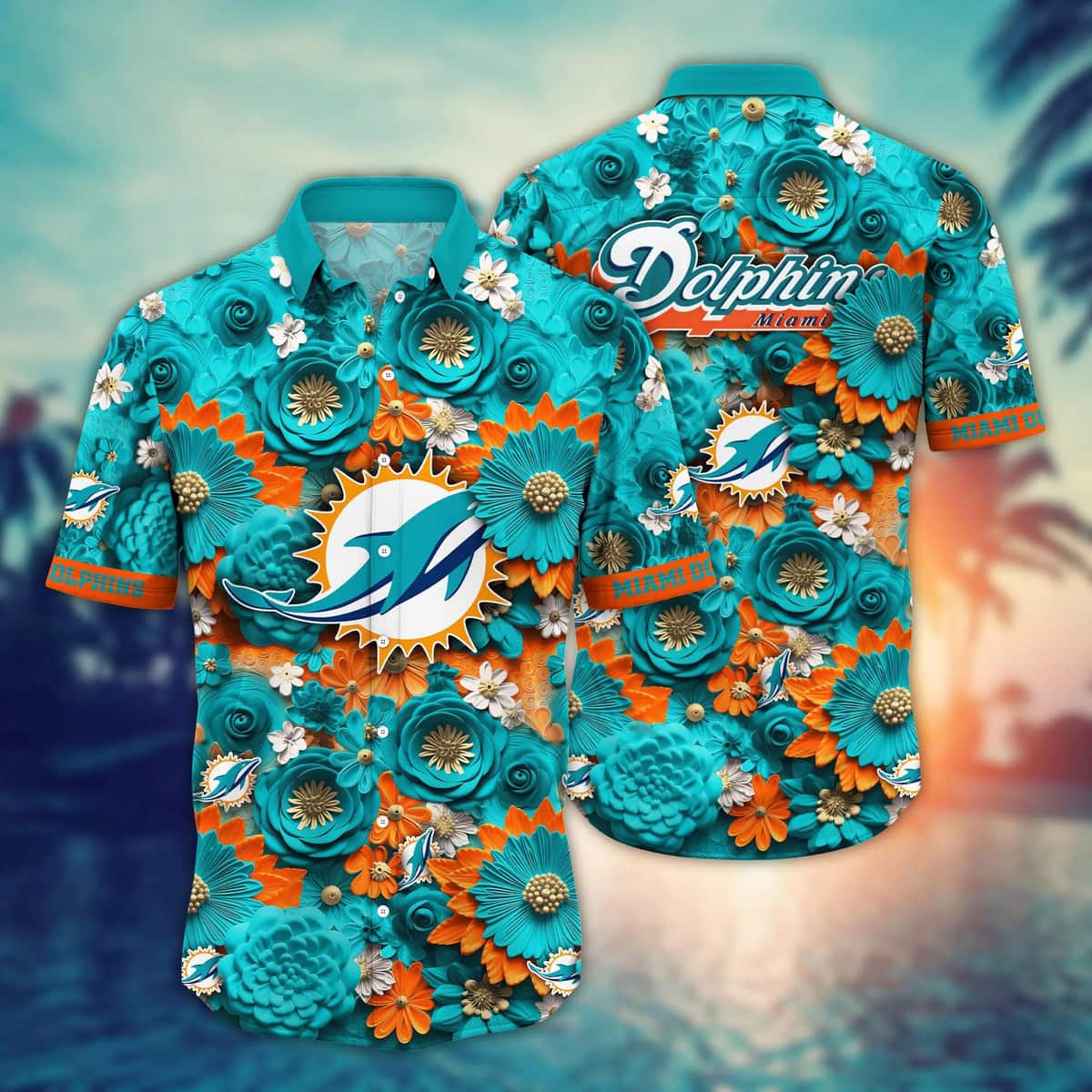 Floral Aloha NFL Miami Dolphins Hawaiian Shirt Gift For Beach Trip Floral Aloha NFL Miami Dolphins Hawaiian Shirt Gift For Beach Trip
