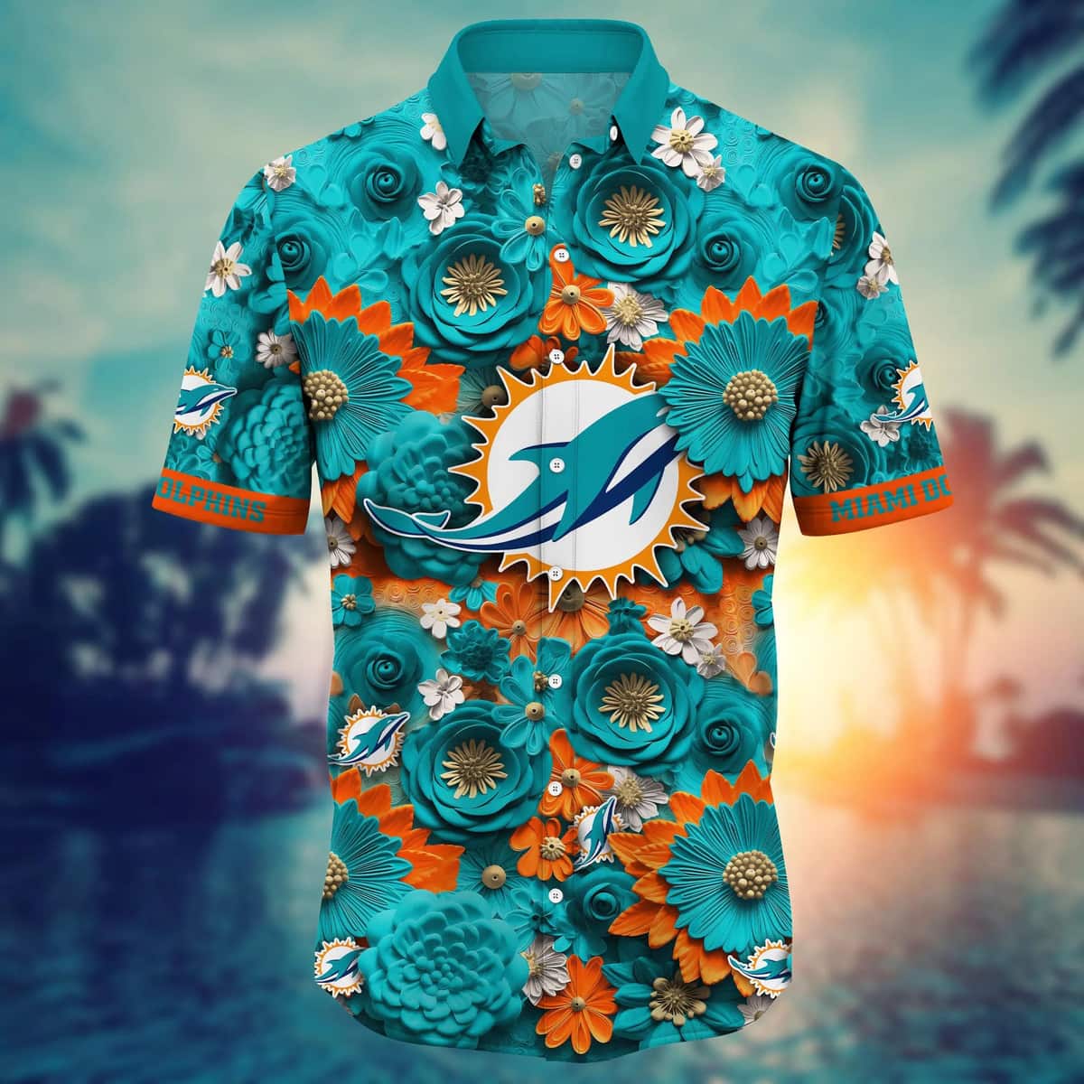 Floral Aloha NFL Miami Dolphins Hawaiian Shirt Gift For Beach Trip Floral Aloha NFL Miami Dolphins Hawaiian Shirt Gift For Beach Trip