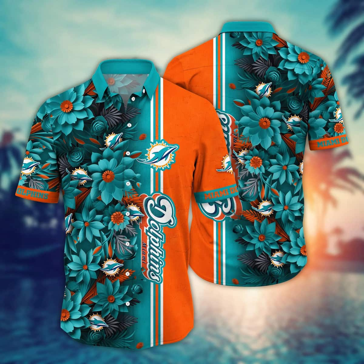 Floral Aloha NFL Miami Dolphins Hawaiian Shirt Beach Lovers Gift