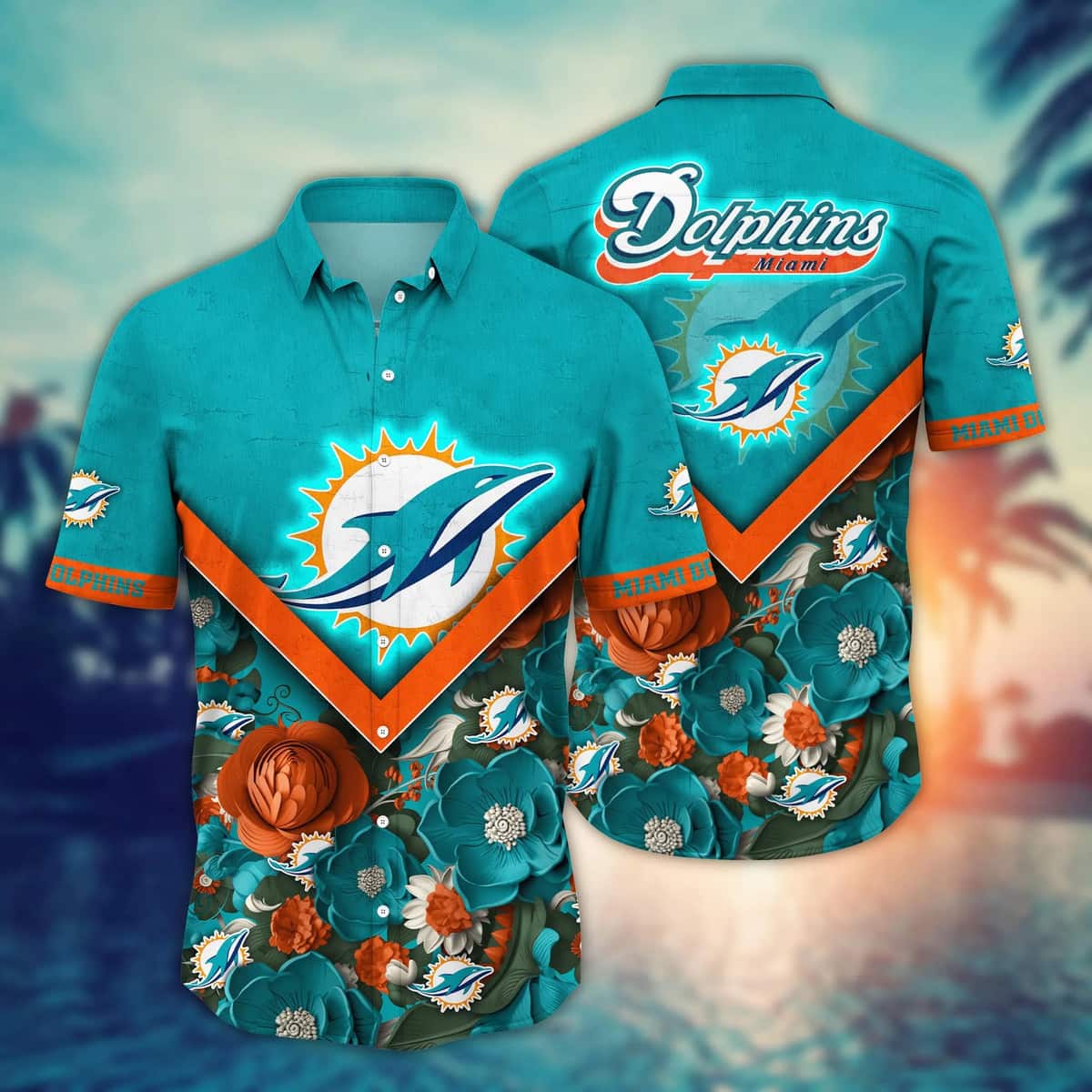 Floral Aloha NFL Miami Dolphins Hawaiian Shirt Beach Gift For Friend Floral Aloha NFL Miami Dolphins Hawaiian Shirt Beach Gift For Friend