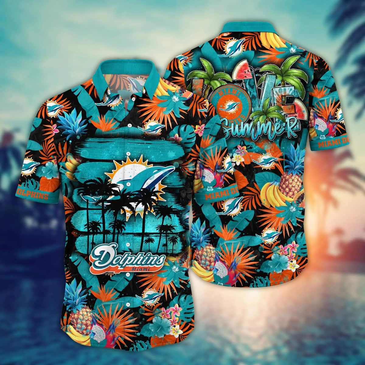 Summer Aloha NFL Miami Dolphins Hawaiian Shirt Tropical Fruit Pattern