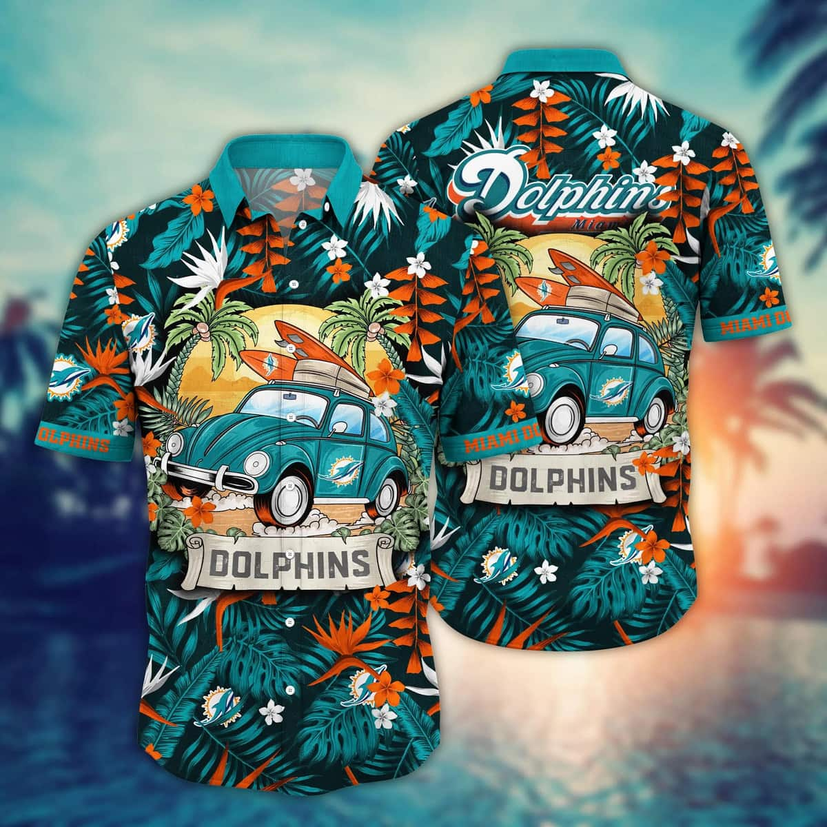 Summer Aloha NFL Miami Dolphins Hawaiian Shirt Beach Gift For Dad