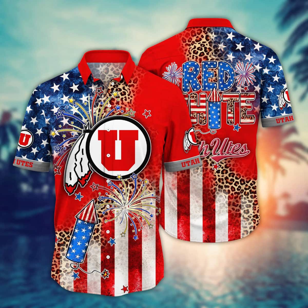 NCAA Utah Utes Hawaiian Shirt Independence Day Summer Aloha NCAA Utah Utes Hawaiian Shirt Independence Day Summer Aloha