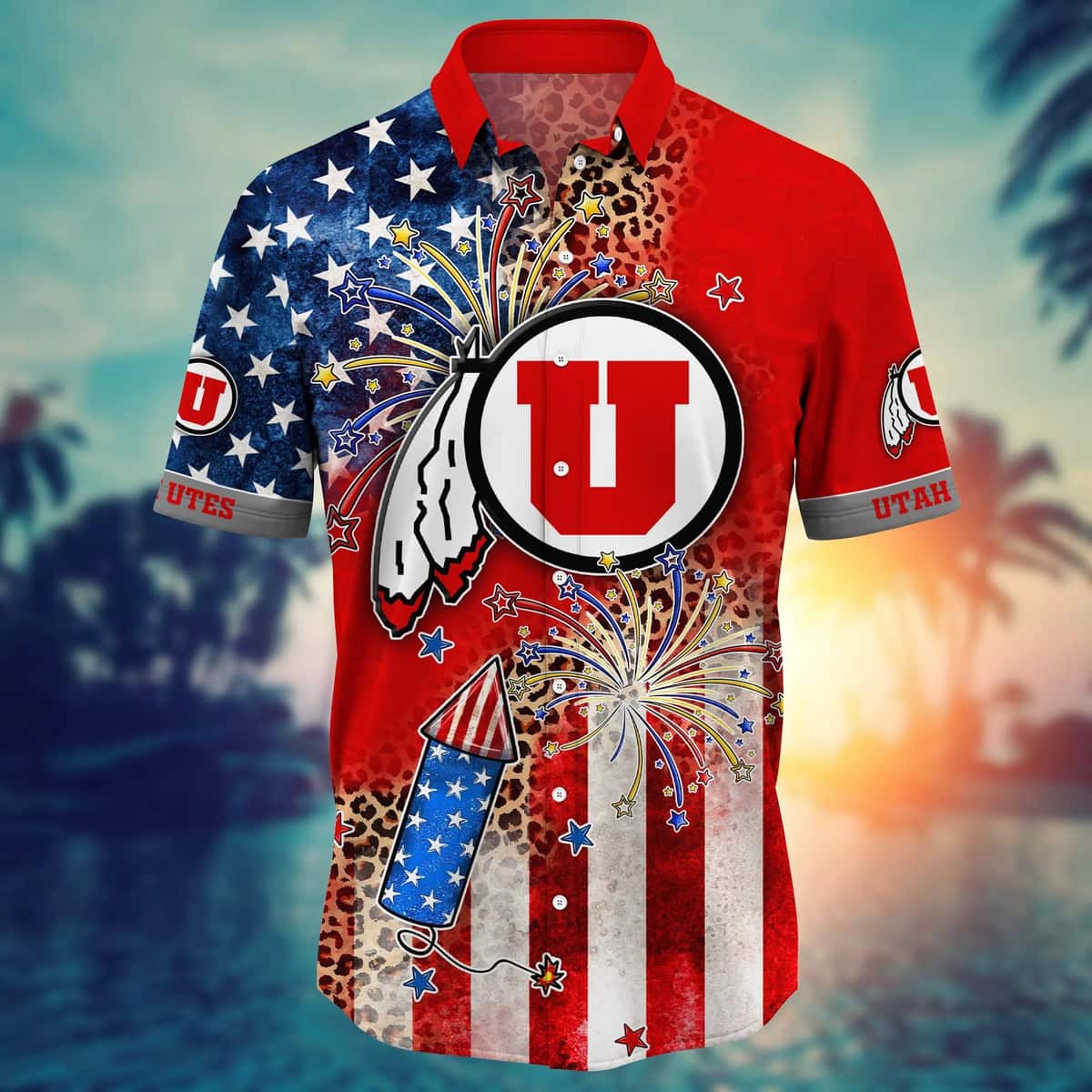NCAA Utah Utes Hawaiian Shirt Independence Day Summer Aloha NCAA Utah Utes Hawaiian Shirt Independence Day Summer Aloha