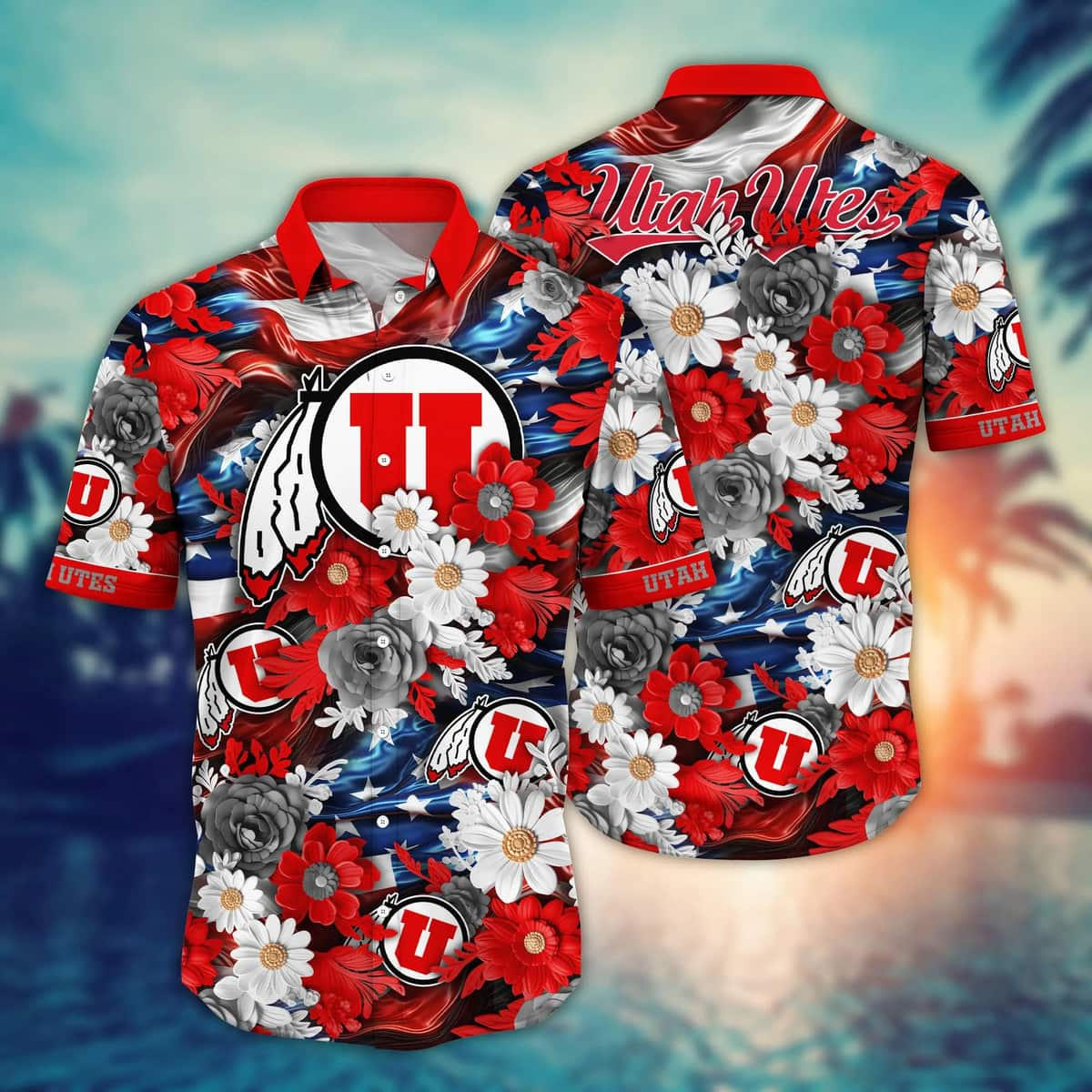 Floral Aloha NCAA Utah Utes Hawaiian Shirt Independence Day Summer Holiday Gift