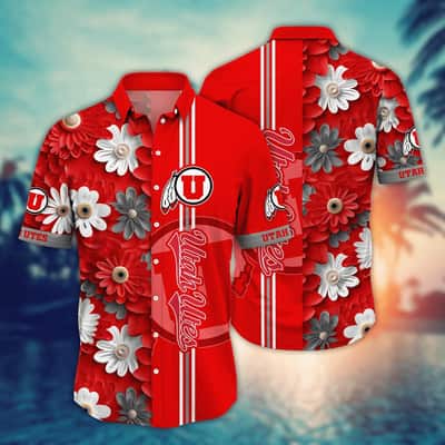 Floral Aloha NCAA Utah Utes Hawaiian Shirt Beach Gift For Friend Floral Aloha NCAA Utah Utes Hawaiian Shirt Beach Gift For Friend