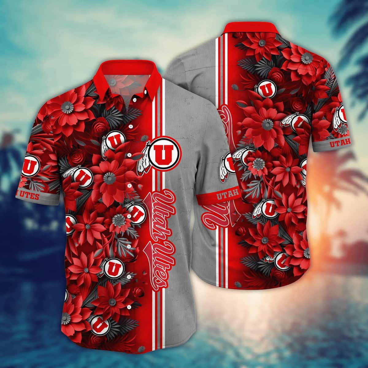 Floral Aloha NCAA Utah Utes Hawaiian Shirt Practical Beach Gift