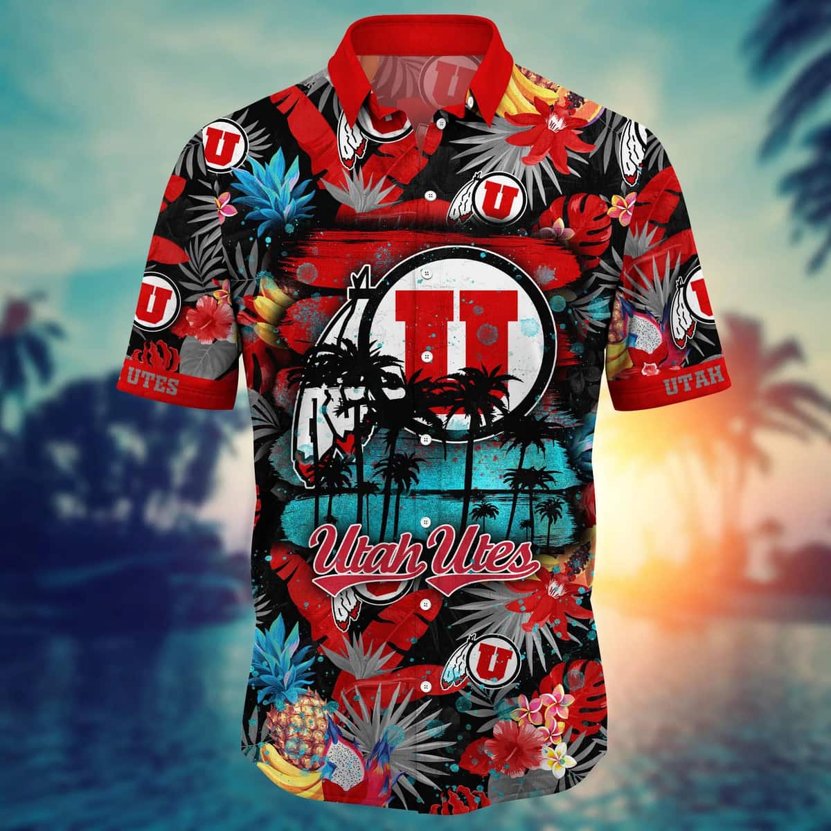 Aloha NCAA Utah Utes Hawaiian Shirt Tropical Fruit Pattern Summer Vacation Gift Aloha NCAA Utah Utes Hawaiian Shirt Tropical Fruit Pattern Summer Vacation Gift
