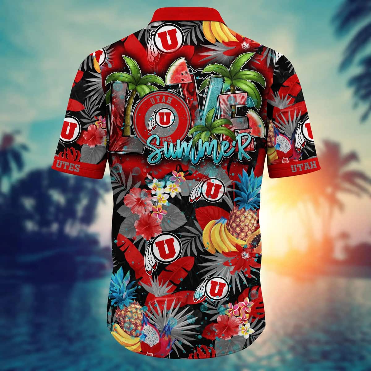 Aloha NCAA Utah Utes Hawaiian Shirt Tropical Fruit Pattern Summer Vacation Gift Aloha NCAA Utah Utes Hawaiian Shirt Tropical Fruit Pattern Summer Vacation Gift
