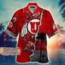 Vintage Aloha NCAA Utah Utes Hawaiian Shirt Custom Name Practical Beach Gift