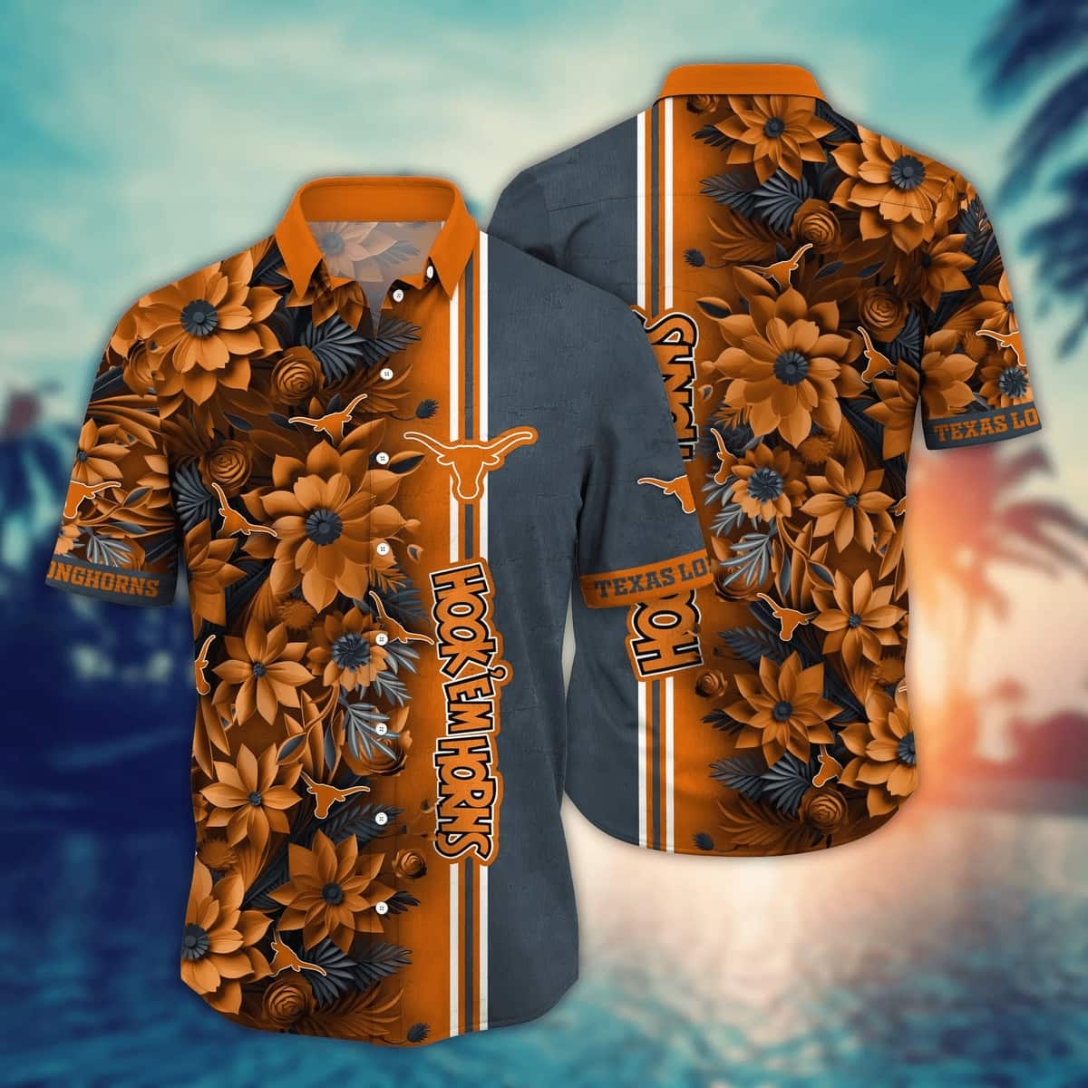 Floral Aloha NCAA Texas Longhorns Hawaiian Shirt Beach Gift For Friend