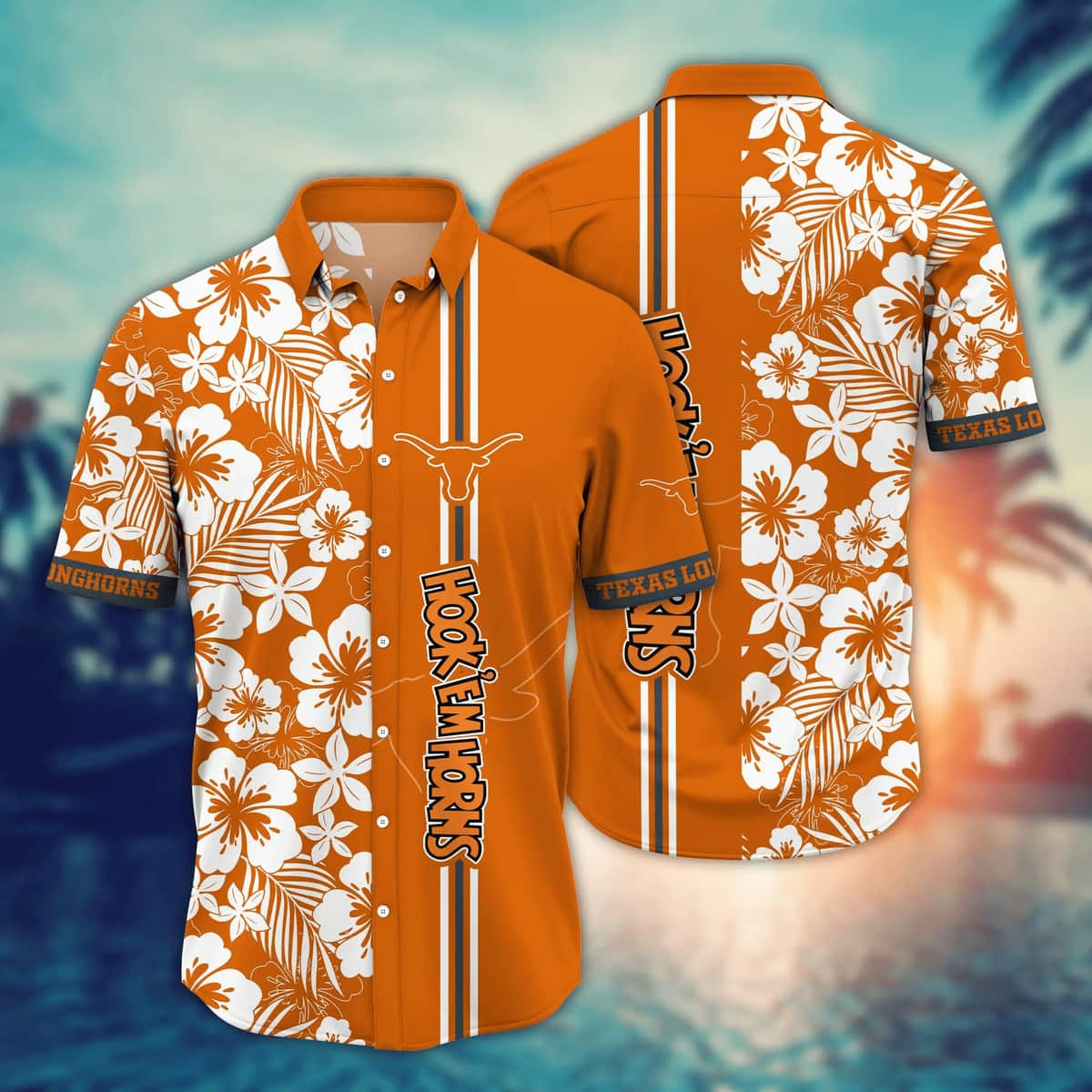 Floral Aloha NCAA Texas Longhorns Hawaiian Shirt Beach Vacation Gift