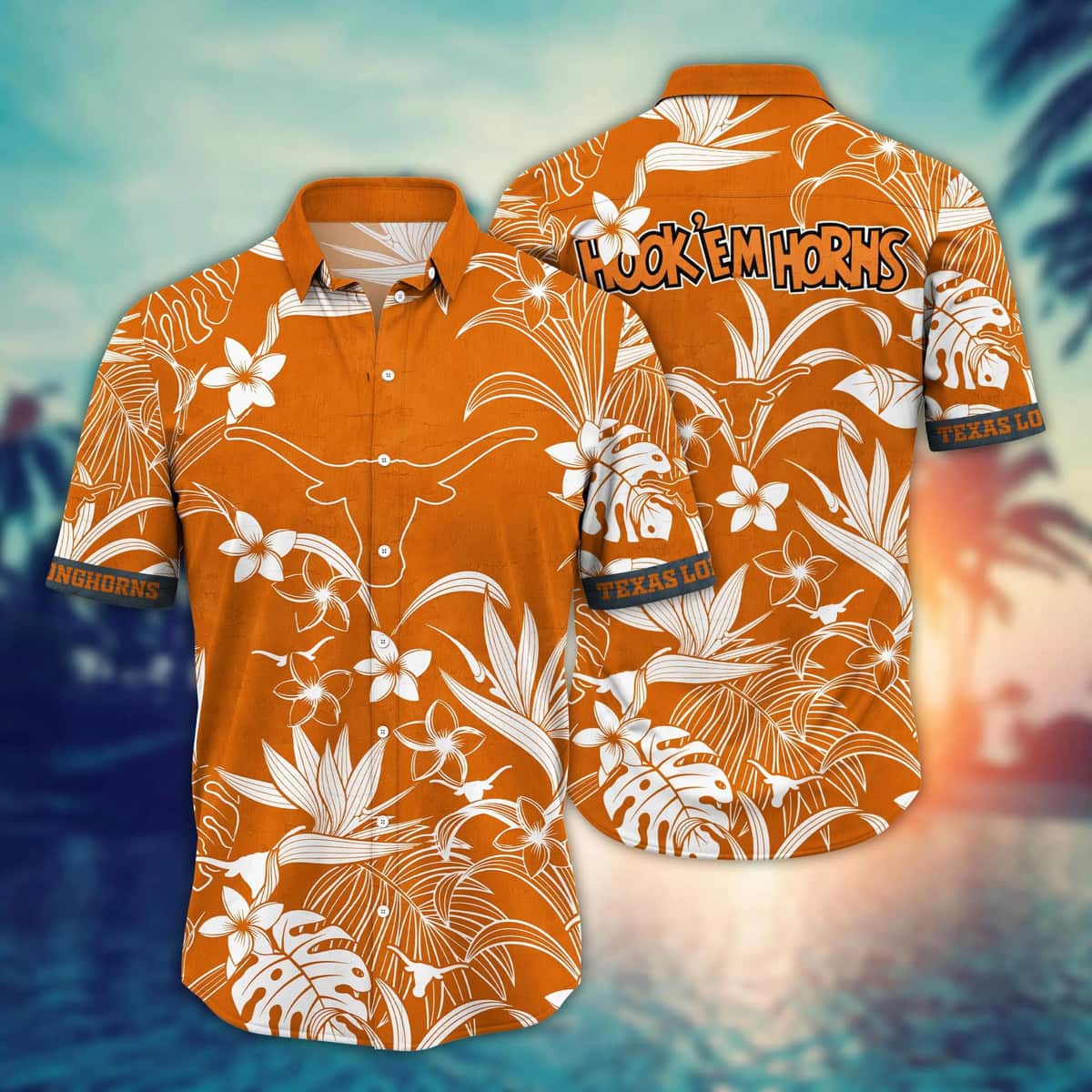 NCAA Texas Longhorns Hawaiian Shirt Beach Gift For Him NCAA Texas Longhorns Hawaiian Shirt Beach Gift For Him