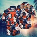 Floral Aloha NCAA Illinois Fighting Illini Hawaiian Shirt Independence Day Beach Gift For Him