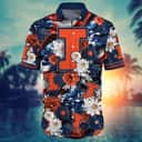 Floral Aloha NCAA Illinois Fighting Illini Hawaiian Shirt Independence Day Beach Gift For Him Floral Aloha NCAA Illinois Fighting Illini Hawaiian Shirt Independence Day Beach Gift For Him