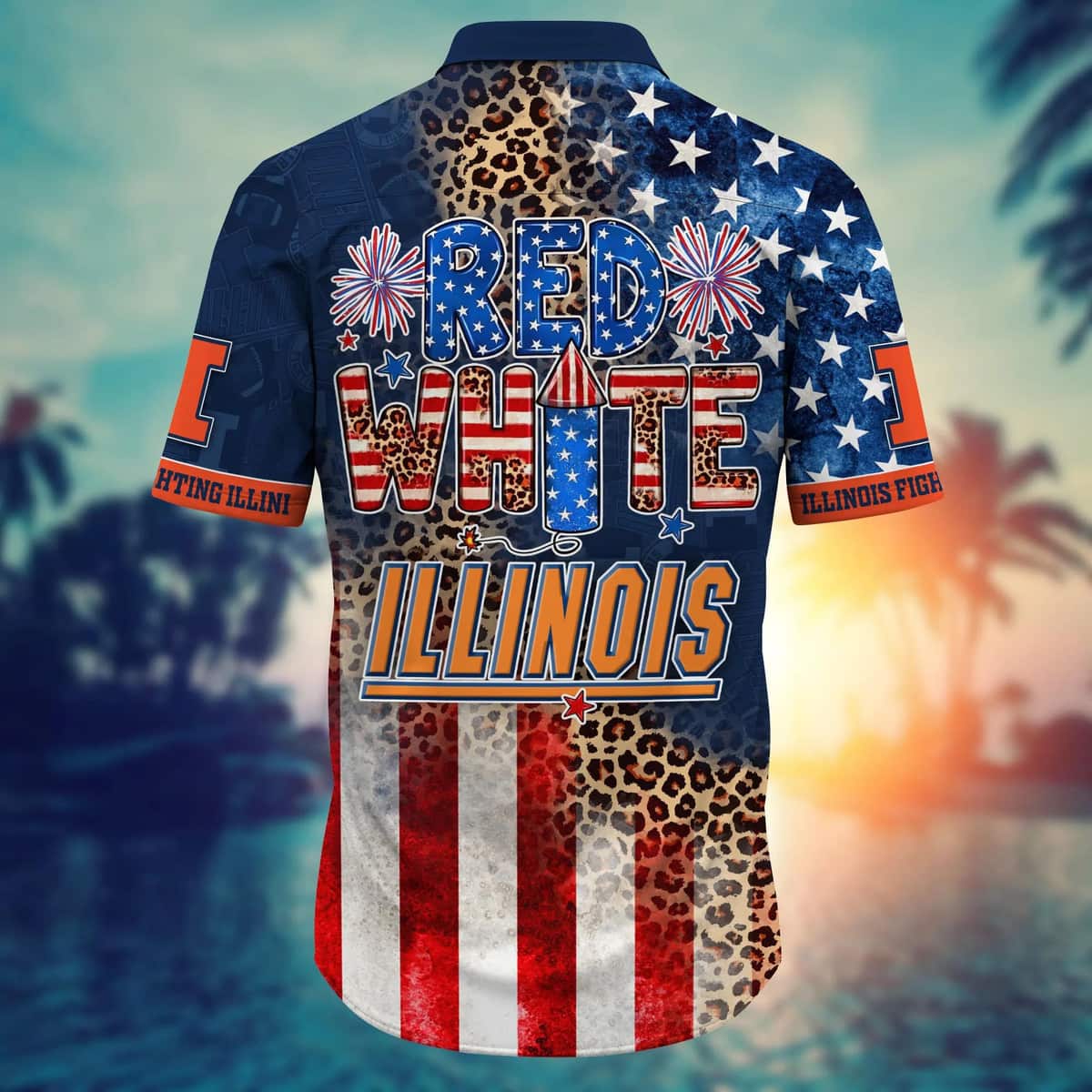 NCAA Illinois Fighting Illini Hawaiian Shirt Independence Day NCAA Illinois Fighting Illini Hawaiian Shirt Independence Day