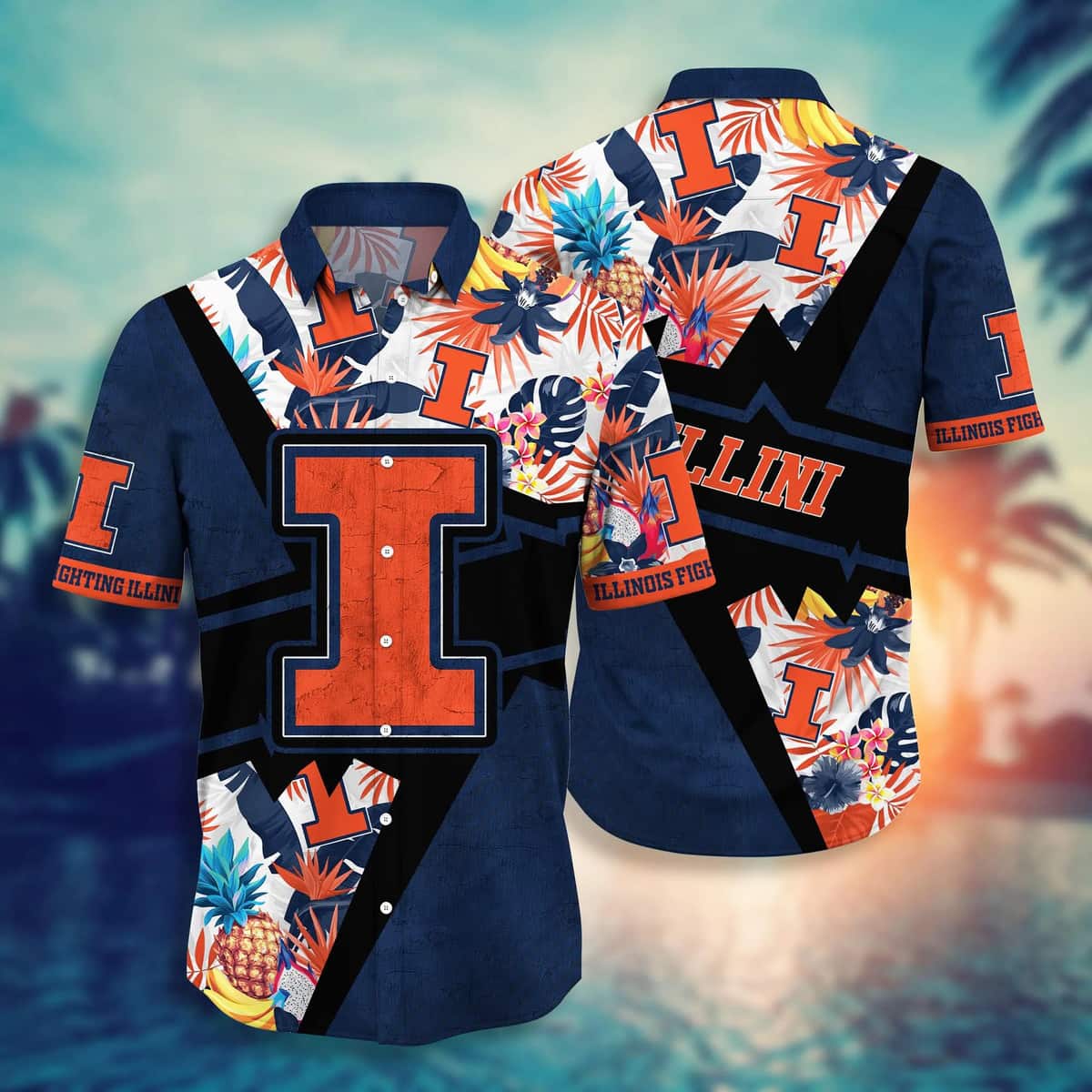 NCAA Illinois Fighting Illini Hawaiian Shirt Gift For Beach Lovers