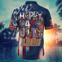 NCAA Illinois Fighting Illini Hawaiian Shirt Independence Day Happy 4th Of July NCAA Illinois Fighting Illini Hawaiian Shirt Independence Day Happy 4th Of July