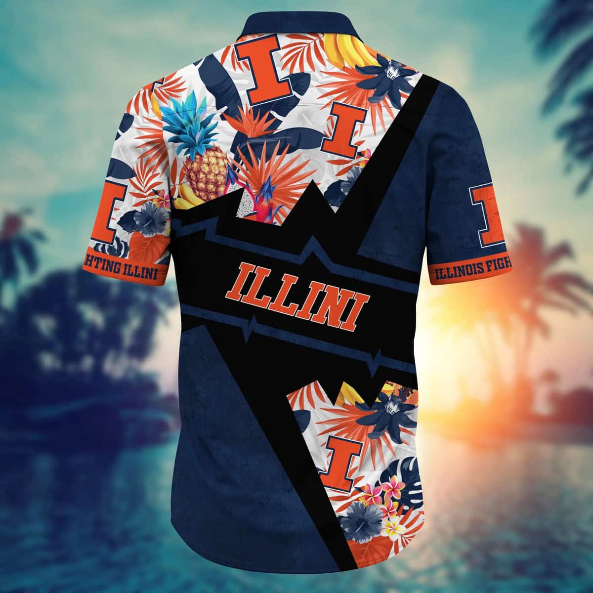NCAA Illinois Fighting Illini Hawaiian Shirt Gift For Beach Lovers NCAA Illinois Fighting Illini Hawaiian Shirt Gift For Beach Lovers