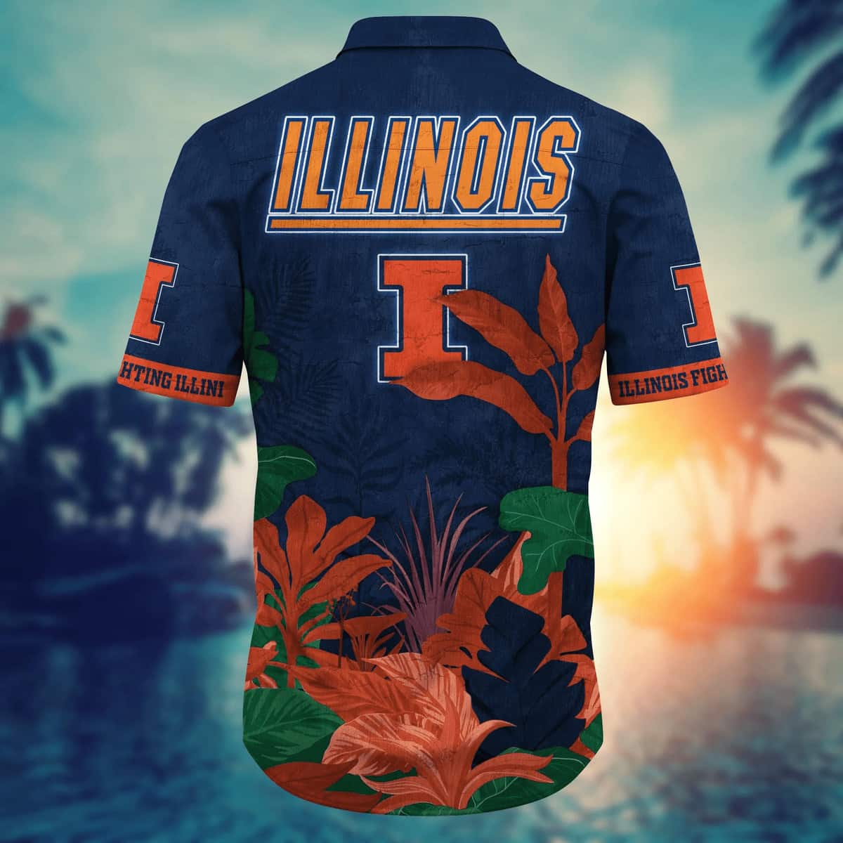 Tropical Aloha NCAA Illinois Fighting Illini Hawaiian Shirt Gift For Beach Lovers Tropical Aloha NCAA Illinois Fighting Illini Hawaiian Shirt Gift For Beach Lovers