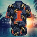 NCAA Illinois Fighting Illini Hawaiian Shirt Palm Leaves Pattern Best Beach Gift NCAA Illinois Fighting Illini Hawaiian Shirt Palm Leaves Pattern Best Beach Gift