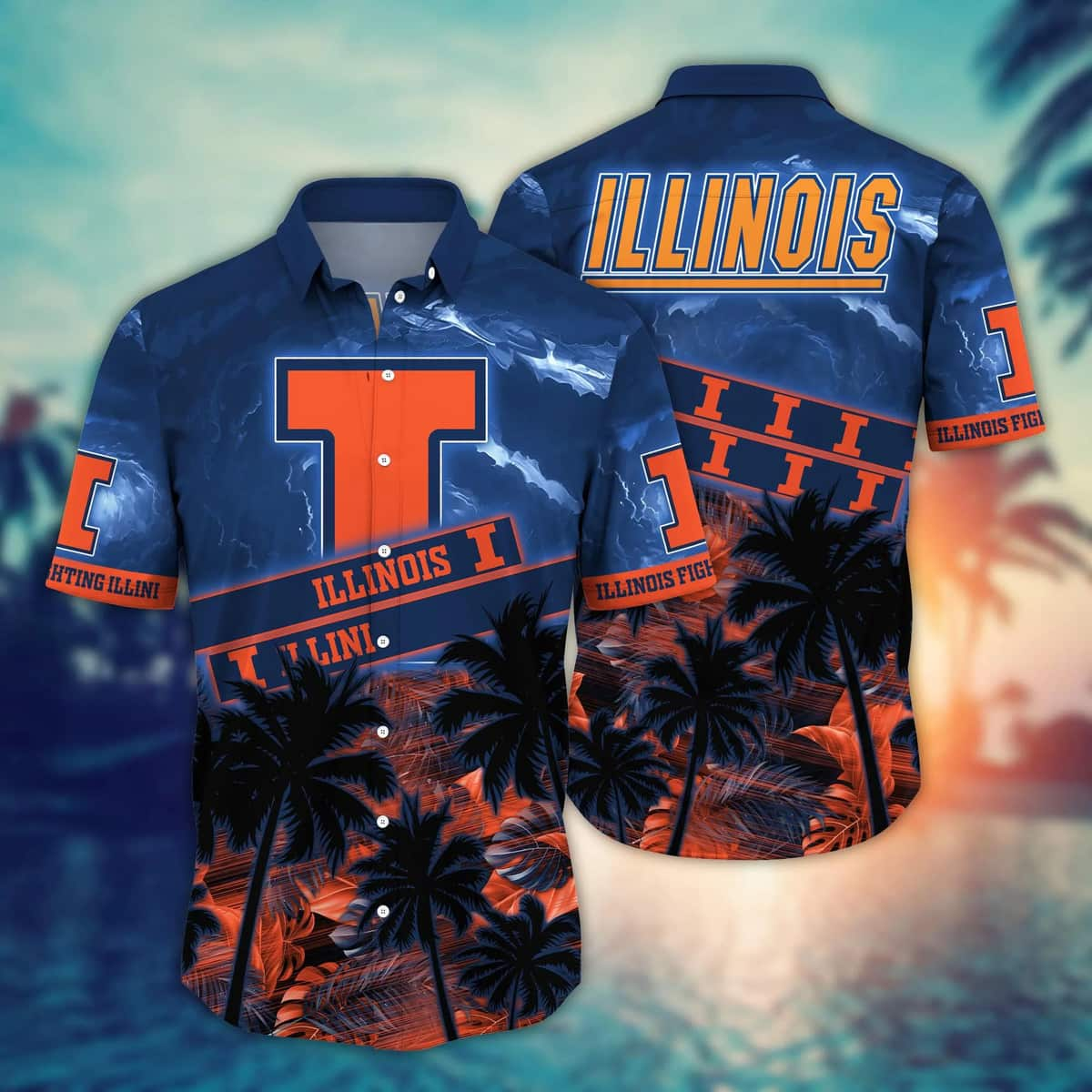 Vintage Aloha NCAA Illinois Fighting Illini Hawaiian Shirt Gift For Beach Trip