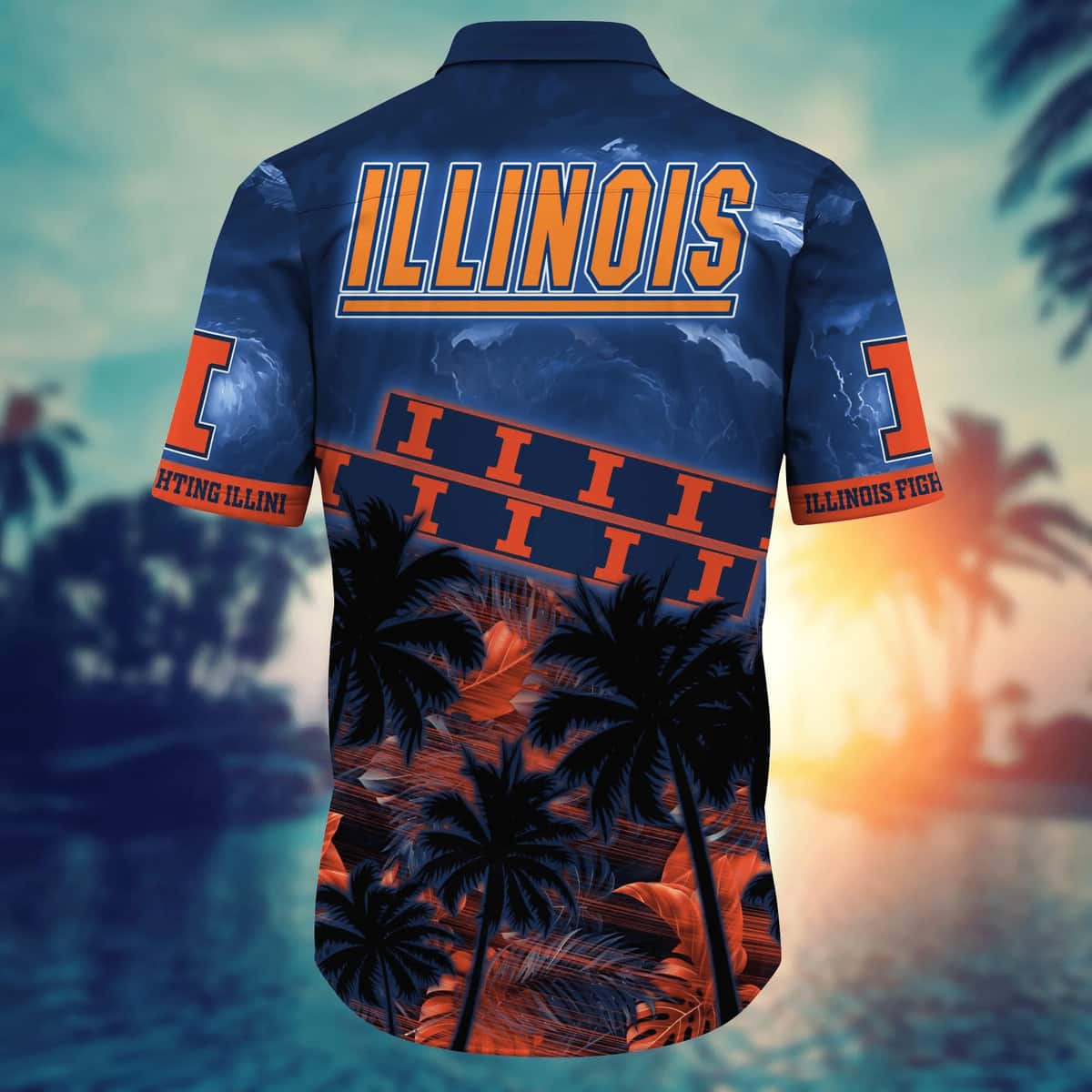 Vintage Aloha NCAA Illinois Fighting Illini Hawaiian Shirt Gift For Beach Trip Vintage Aloha NCAA Illinois Fighting Illini Hawaiian Shirt Gift For Beach Trip