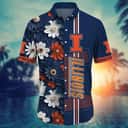 Floral Aloha NCAA Illinois Fighting Illini Hawaiian Shirt Beach Gift For Friend