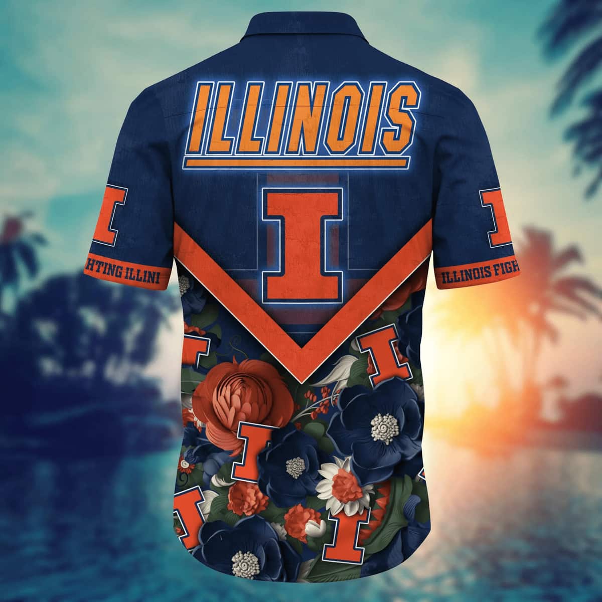 NCAA Illinois Fighting Illini Hawaiian Shirt Gift For Beach Trip NCAA Illinois Fighting Illini Hawaiian Shirt Gift For Beach Trip