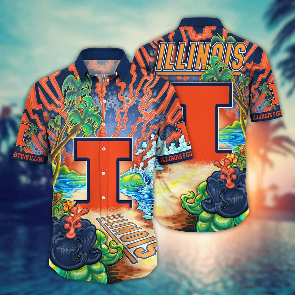 NCAA Illinois Fighting Illini Hawaiian Shirt Summer Beach Gift