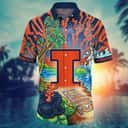 NCAA Illinois Fighting Illini Hawaiian Shirt Summer Beach Gift NCAA Illinois Fighting Illini Hawaiian Shirt Summer Beach Gift
