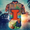 NCAA Illinois Fighting Illini Hawaiian Shirt Summer Beach Gift NCAA Illinois Fighting Illini Hawaiian Shirt Summer Beach Gift