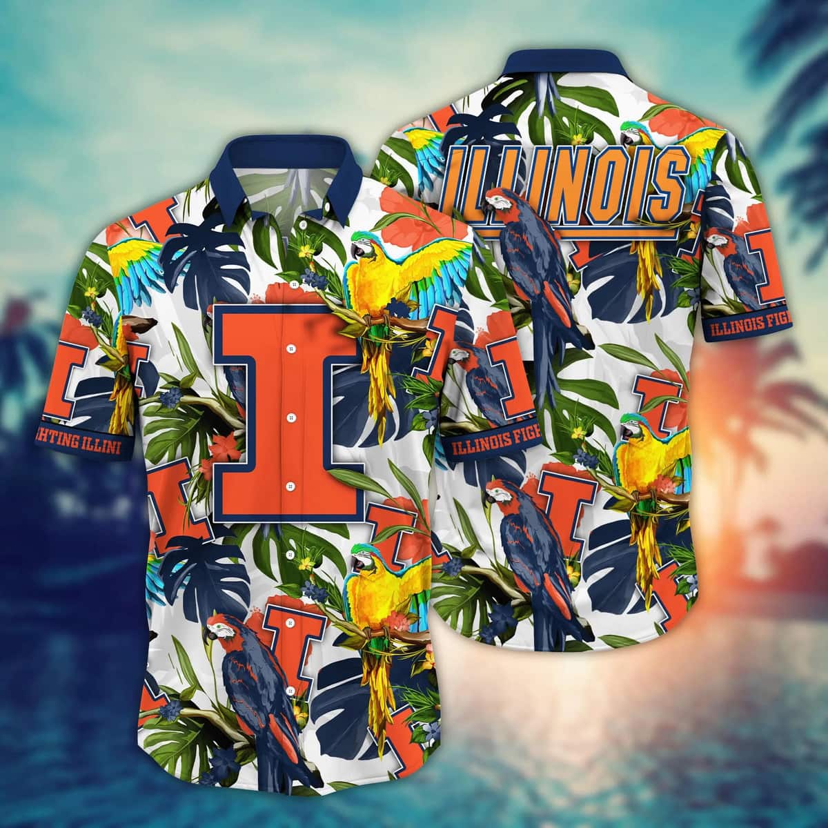 Tropical Aloha NCAA Illinois Fighting Illini Hawaiian Shirt Summer Vacation Gift