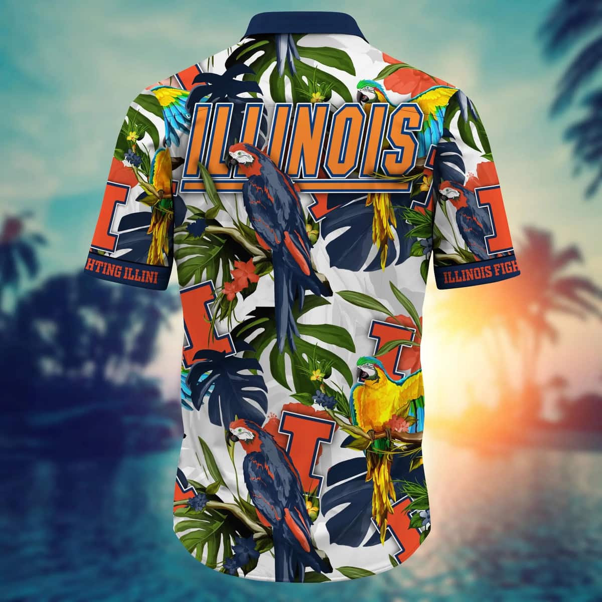 Tropical Aloha NCAA Illinois Fighting Illini Hawaiian Shirt Summer Vacation Gift Tropical Aloha NCAA Illinois Fighting Illini Hawaiian Shirt Summer Vacation Gift