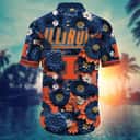 Floral Aloha NCAA Illinois Fighting Illini Hawaiian Shirt Trendy Summer Gift