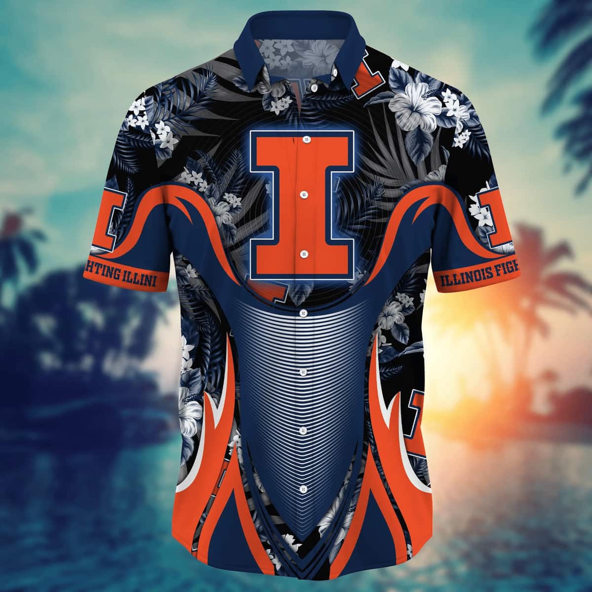Summer Aloha NCAA Illinois Fighting Illini Hawaiian Shirt Practical Beach Gift Summer Aloha NCAA Illinois Fighting Illini Hawaiian Shirt Practical Beach Gift