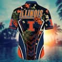 NCAA Illinois Fighting Illini Hawaiian Shirt Palm Leaves Pattern Summer Holiday Gift