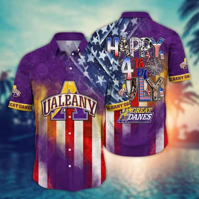 NCAA Albany Great Danes Hawaiian Shirt Independence Day Happy 4th Of July NCAA Albany Great Danes Hawaiian Shirt Independence Day Happy 4th Of July