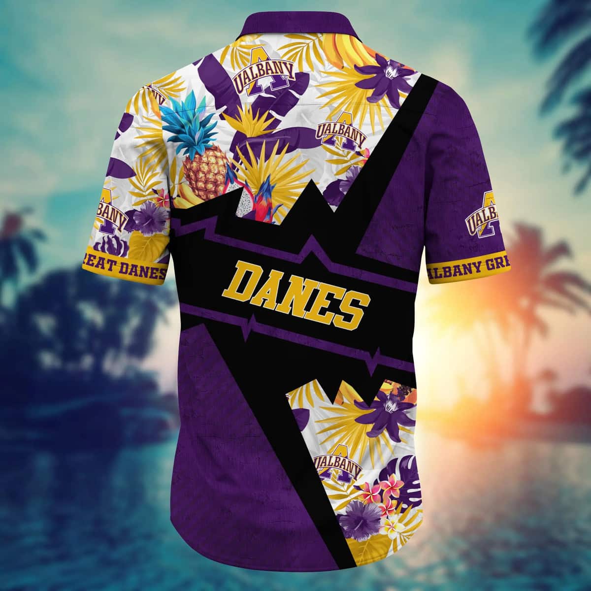 NCAA Albany Great Danes Hawaiian Shirt Flower And For Fans NCAA Albany Great Danes Hawaiian Shirt Flower And For Fans