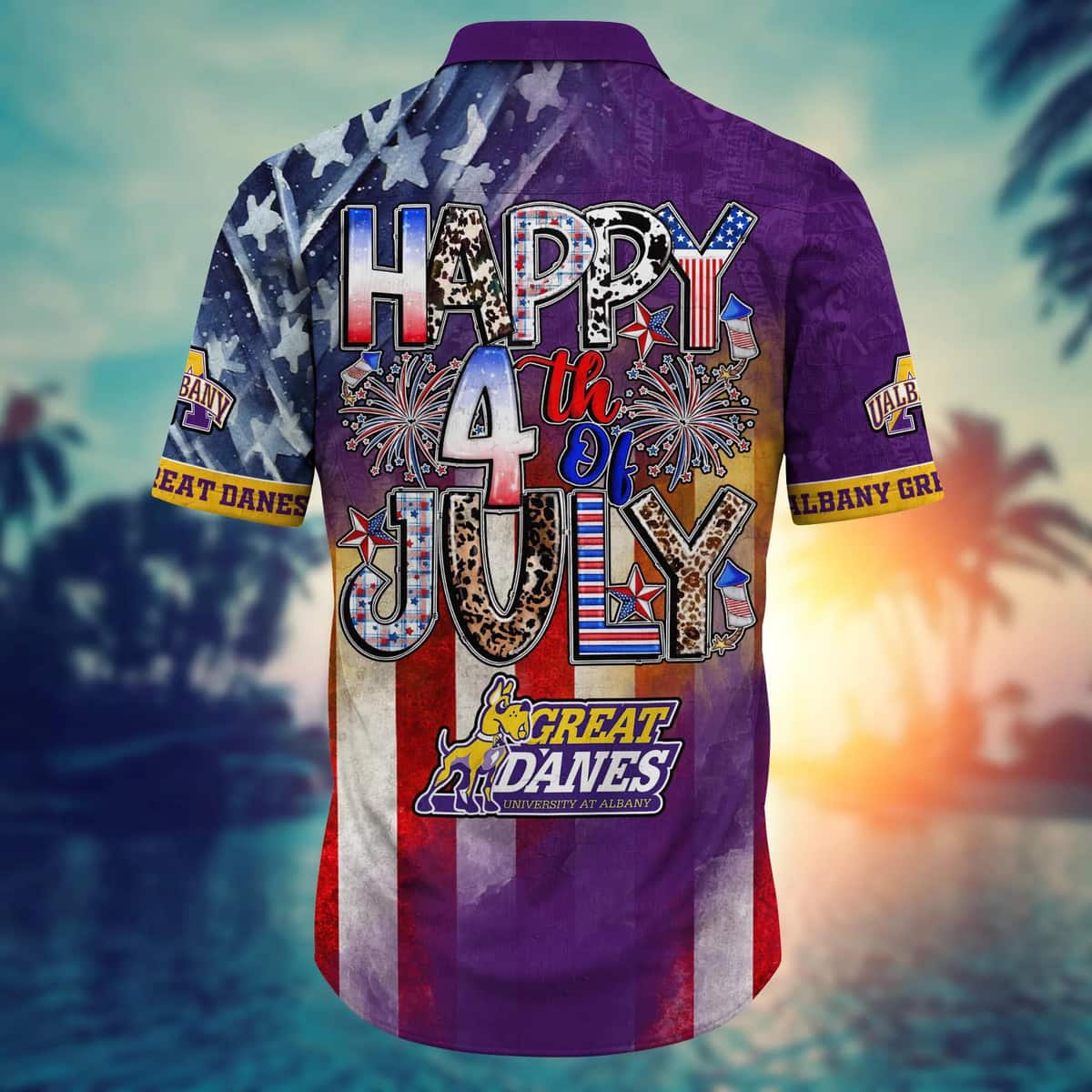 NCAA Albany Great Danes Hawaiian Shirt Independence Day Happy 4th Of July