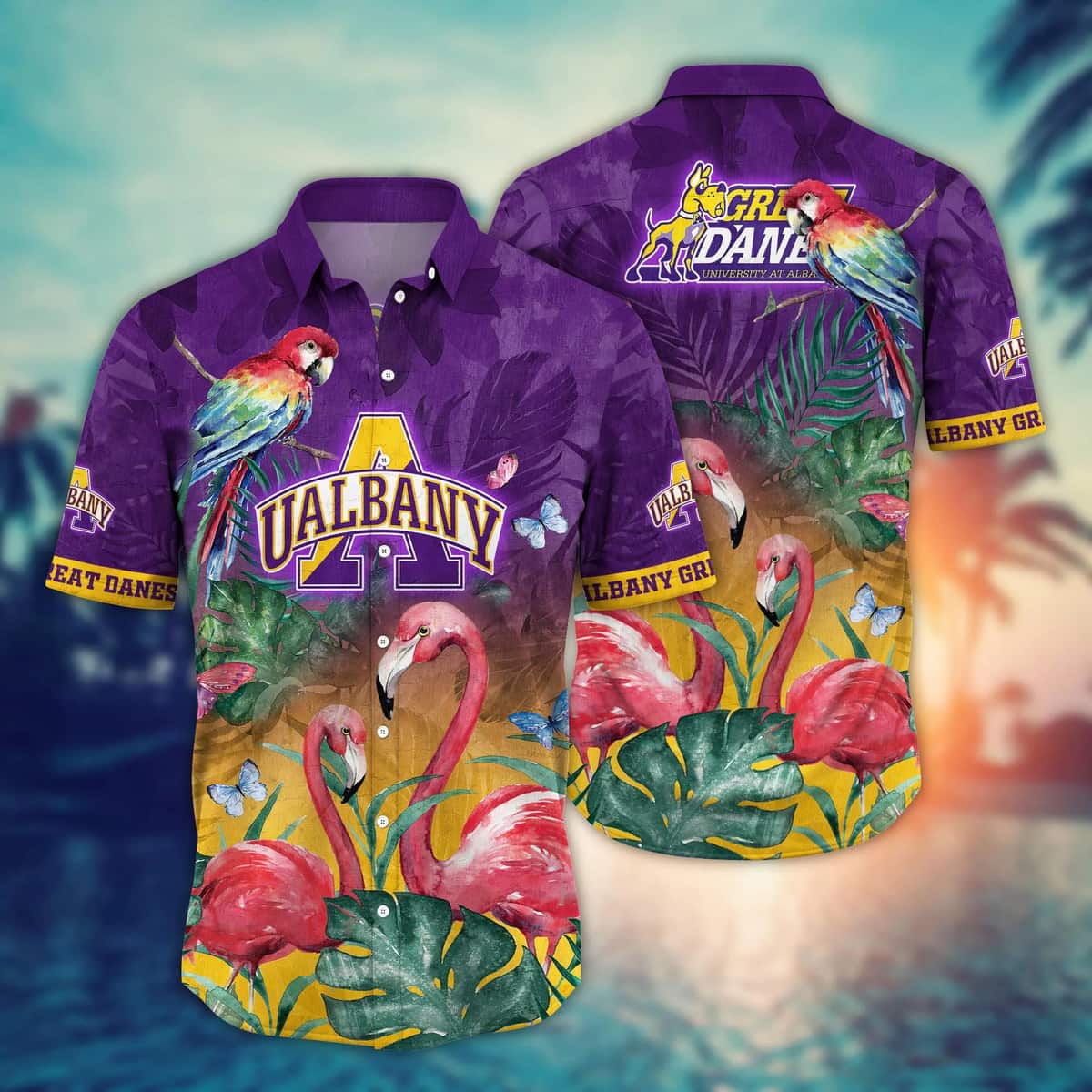 Tropical Aloha NCAA Albany Great Danes Hawaiian Shirt Gift For Beach Lovers Tropical Aloha NCAA Albany Great Danes Hawaiian Shirt Gift For Beach Lovers