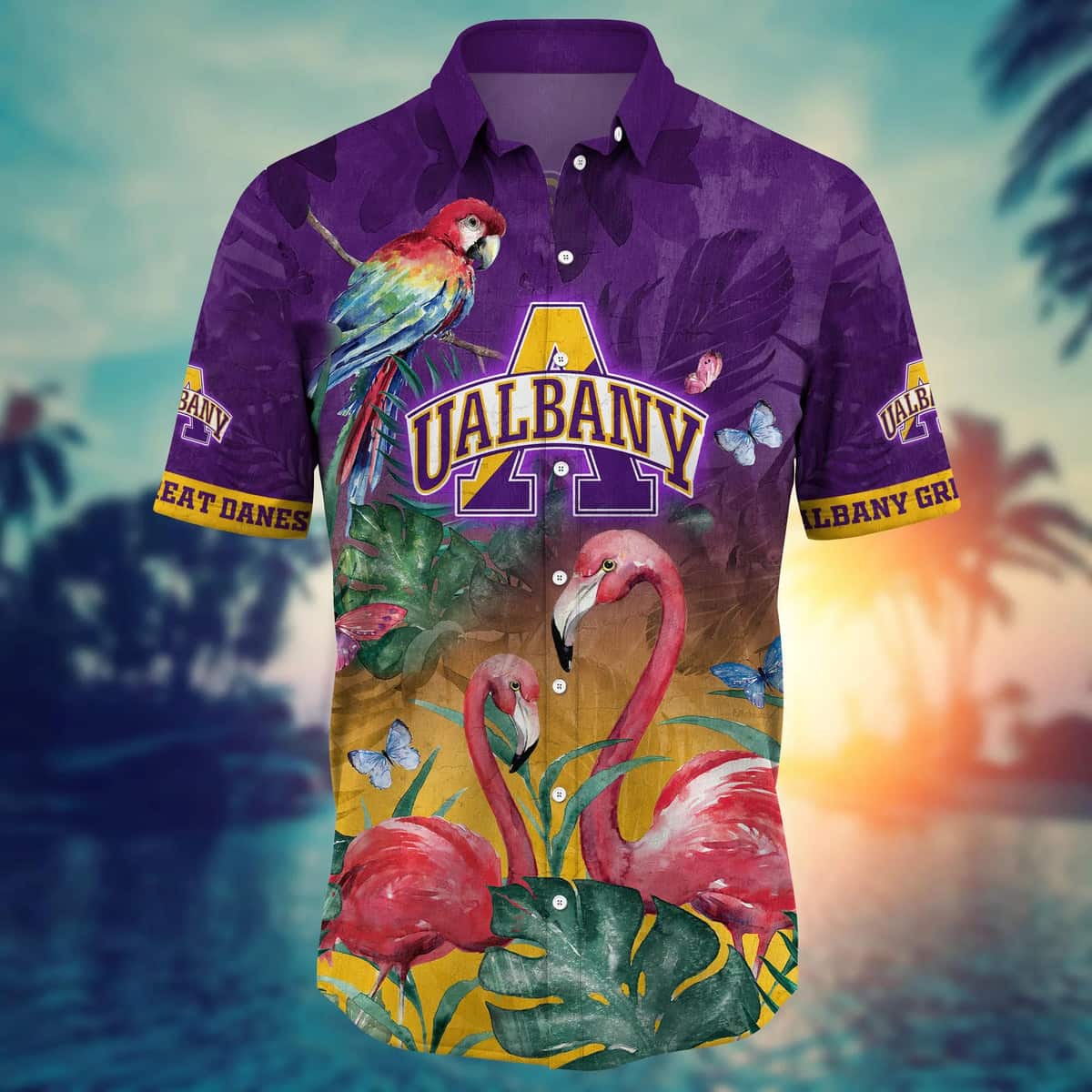 Tropical Aloha NCAA Albany Great Danes Hawaiian Shirt Gift For Beach Lovers