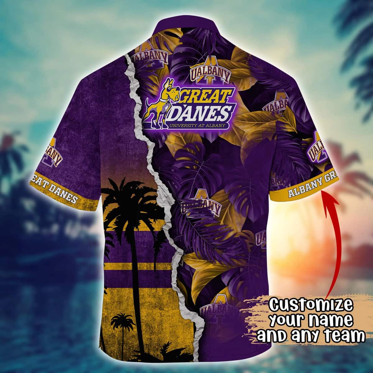 Vintage Aloha NCAA Albany Great Danes Hawaiian Shirt Custom Name Summer Gift For Friend Vintage Aloha NCAA Albany Great Danes Hawaiian Shirt Custom Name Summer Gift For Friend