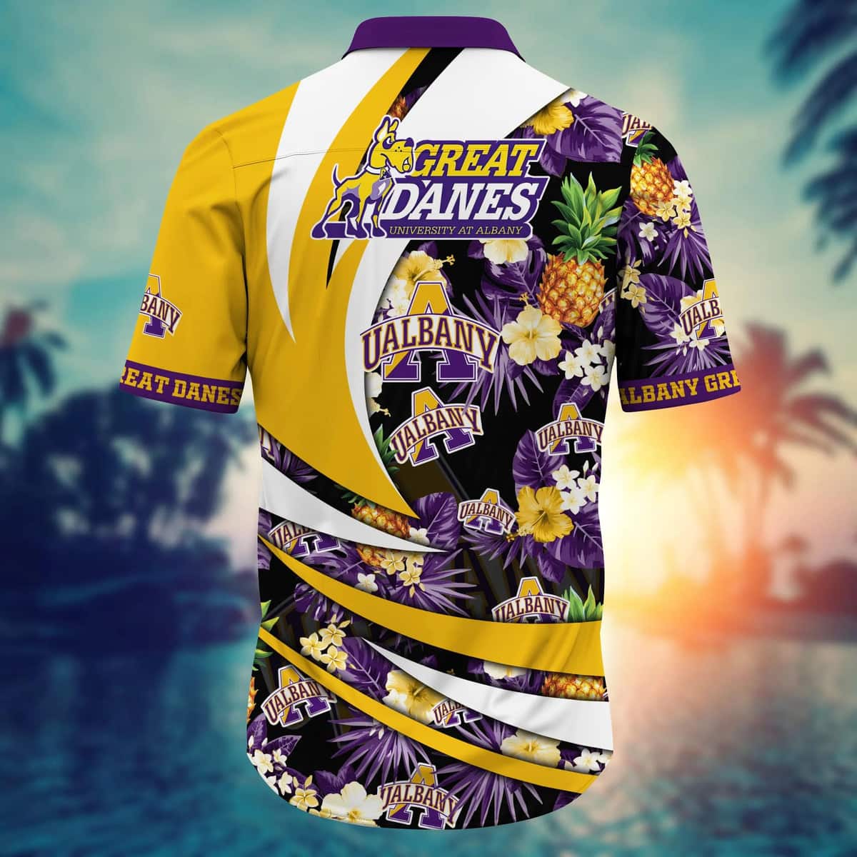 NCAA Albany Great Danes Hawaiian Shirt Pineapple Pattern Beach Gift For Friend