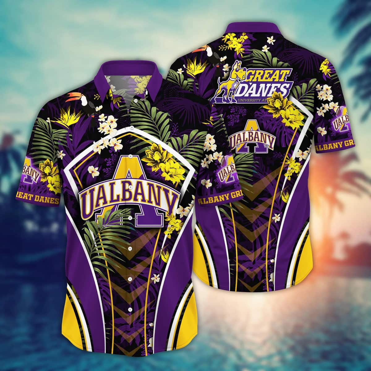 NCAA Albany Great Danes Hawaiian Shirt Gift For Beach Vacation NCAA Albany Great Danes Hawaiian Shirt Gift For Beach Vacation