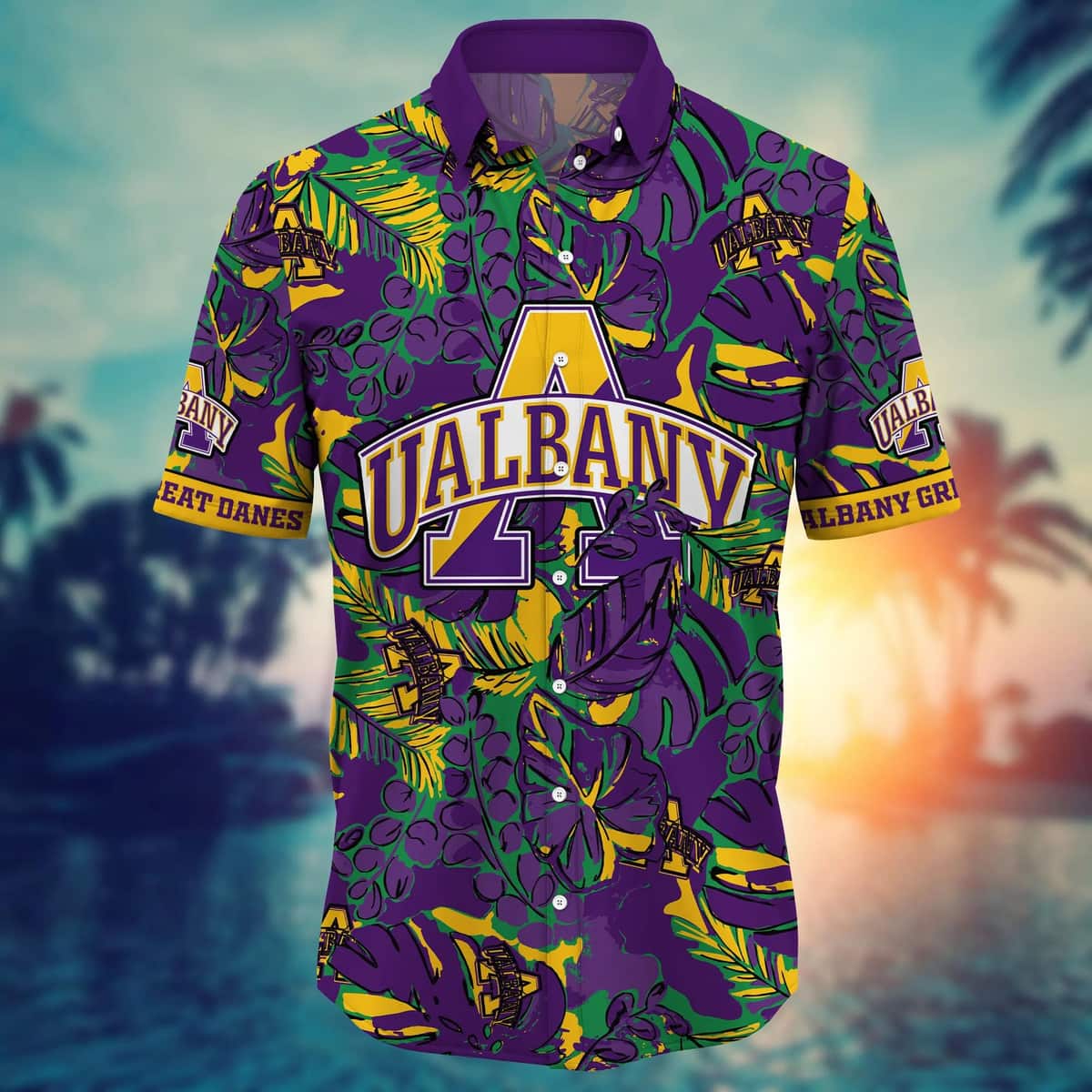 NCAA Albany Great Danes Hawaiian Shirt Gift For Beach Trip NCAA Albany Great Danes Hawaiian Shirt Gift For Beach Trip