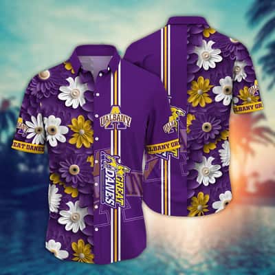 Floral Aloha NCAA Albany Great Danes Hawaiian Shirt Beach Vacation Gift