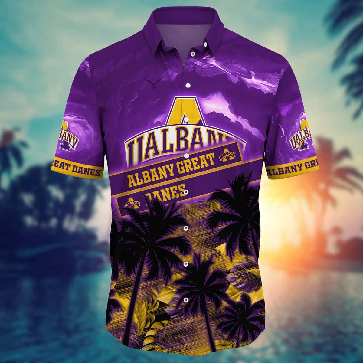 Vintage Aloha NCAA Albany Great Danes Hawaiian Shirt Summer Holiday Gift