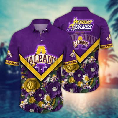 NCAA Albany Great Danes Hawaiian Shirt Beach Gift For Him NCAA Albany Great Danes Hawaiian Shirt Beach Gift For Him