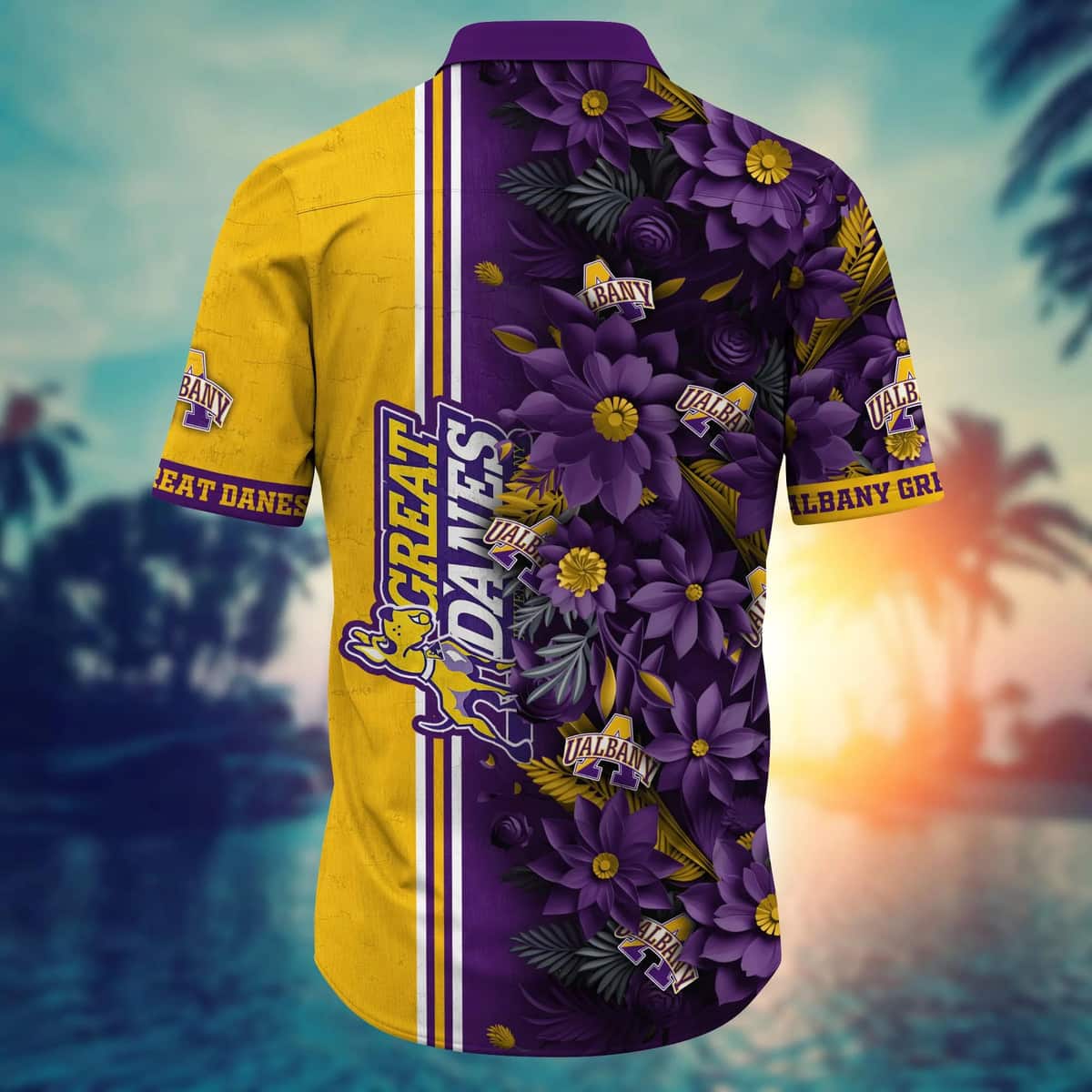 Floral Aloha NCAA Albany Great Danes Hawaiian Shirt Summer Beach Gift